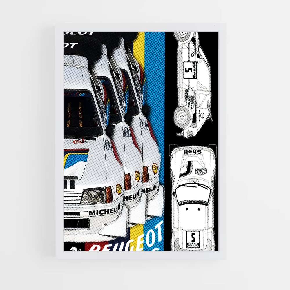 Poster Course Futuriste – affiche Peugeot (vue 3)